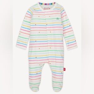 MagneticMe Organic Cotton Footie - 0-3M - Rainbow Road